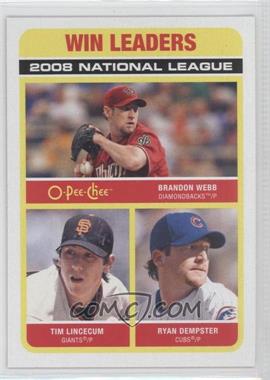 2009 O-Pee-Chee - [Base] #540 - League Leaders - Brandon Webb, Tim Lincecum, Ryan Dempster