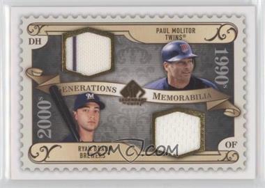 2009 SP Legendary Cuts - Generations Memorabilia #GM-MB - Paul Molitor, Ryan Braun