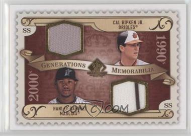 2009 SP Legendary Cuts - Generations Memorabilia #GM-RR - Hanley Ramirez, Cal Ripken Jr.