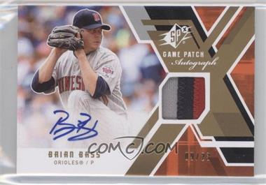 2009 SPx - Game Jersey Autographs - Patch #GJA-BB - Brian Bass /23