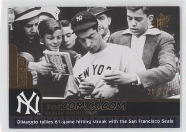 2009 SPx - Joe DiMaggio Career Highlights #JD-1 - Joe DiMaggio /425