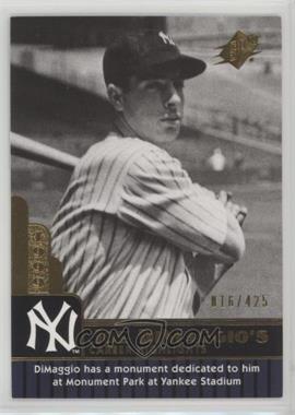 2009 SPx - Joe DiMaggio Career Highlights #JD-100 - Joe DiMaggio /425