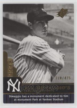 2009 SPx - Joe DiMaggio Career Highlights #JD-100 - Joe DiMaggio /425