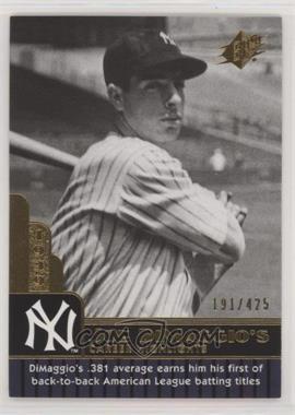 2009 SPx - Joe DiMaggio Career Highlights #JD-30 - Joe DiMaggio /425