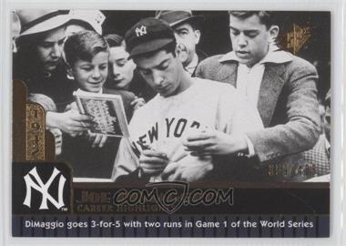 2009 SPx - Joe DiMaggio Career Highlights #JD-56 - Joe DiMaggio /425