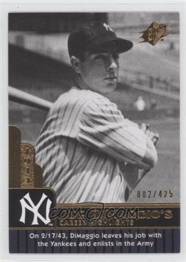 2009 SPx - Joe DiMaggio Career Highlights #JD-60 - Joe DiMaggio /425