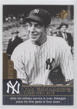 2009 SPx - Joe DiMaggio Career Highlights #JD-62 - Joe DiMaggio /425