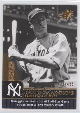 2009 SPx - Joe DiMaggio Career Highlights #JD-64 - Joe DiMaggio /425