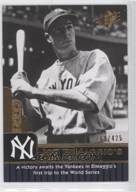 2009 SPx - Joe DiMaggio Career Highlights #JD-9 - Joe DiMaggio /425