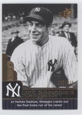 2009 SPx - Joe DiMaggio Career Highlights #JD-92 - Joe DiMaggio /425