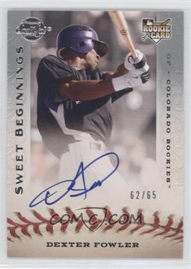 2009 Sweet Spot - [Base] - Silver #106 - Sweet Beginnings - Dexter Fowler /65