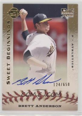 2009 Sweet Spot - [Base] #102 - Sweet Beginnings - Brett Anderson /650