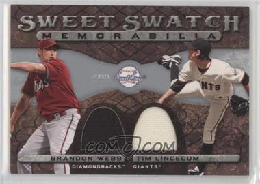 2009 Sweet Spot - Sweet Swatch Memorabilia Dual #DS-WL - Brandon Webb, Tim Lincecum