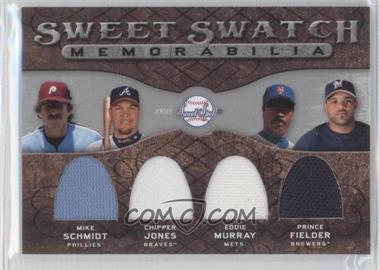 2009 Sweet Spot - Sweet Swatch Memorabilia Quad #QS-CNR - Eddie Murray, Chipper Jones, Mike Schmidt, Prince Fielder