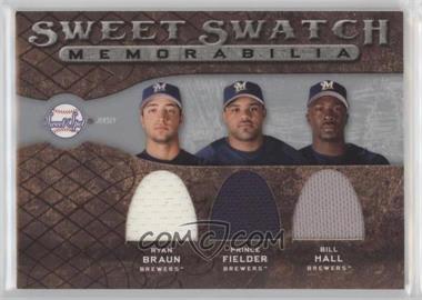 2009 Sweet Spot - Sweet Swatch Memorabilia Triple #TS-MIL - Ryan Braun, Prince Fielder, Bill Hall