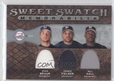 2009 Sweet Spot - Sweet Swatch Memorabilia Triple #TS-MIL - Ryan Braun, Prince Fielder, Bill Hall