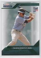 Dustin Ackley (Action, Green Background) #/25