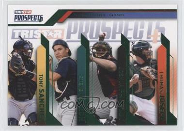 2009 TRISTAR Prospects Plus - [Base] - Green #87 - Position Prospects - Tony Sanchez, Steve Baron, Joshua Phegley, Thomas Joseph /25