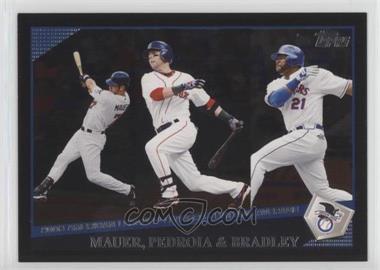 2009 Topps - [Base] - Wal-Mart Black #43 - League Leaders - Joe Mauer, Dustin Pedroia, Milton Bradley