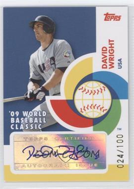 2009 Topps - World Baseball Classic Autographs #BCA-DW - David Wright /100