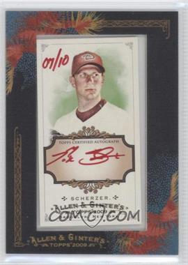 2009 Topps Allen & Ginter's - Framed Mini Autographs - Red Ink #AGA-MS - Max Scherzer /10