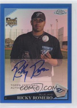 2009 Topps Chrome - [Base] - Blue Refractor #234 - Rookie Autographs - Ricky Romero /199