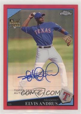 2009 Topps Chrome - [Base] - Red Refractor #227 - Rookie Autographs - Elvis Andrus /25 [Noted]