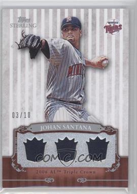 2009 Topps Sterling - Career Chronicles Relics Triple - Numbered to 10 #3CCR-125 - Johan Santana /10