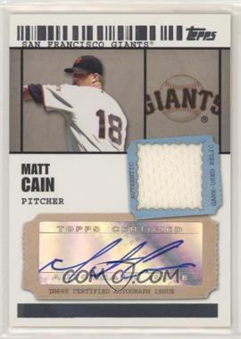 2009 Topps Ticket To Stardom - Autographed Relics #TSAR-MC - Matt Cain /489