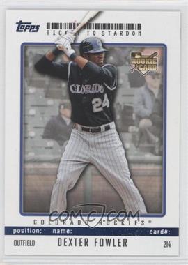 2009 Topps Ticket To Stardom - [Base] - Blue #214 - Dexter Fowler /99