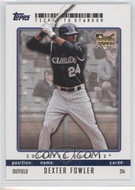 2009 Topps Ticket To Stardom - [Base] - Blue #214 - Dexter Fowler /99