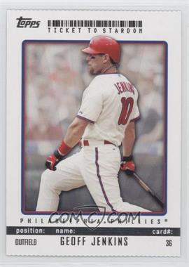 2009 Topps Ticket To Stardom - [Base] - Perforated #36 - Geoff Jenkins