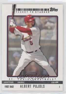 2009 Topps Ticket To Stardom - [Base] #1 - Albert Pujols