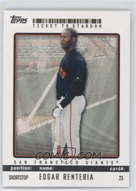 2009 Topps Ticket To Stardom - [Base] #23 - Edgar Renteria