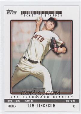 2009 Topps Ticket To Stardom - [Base] #43 - Tim Lincecum