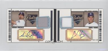 2009 Topps Ticket To Stardom - Dual Autographed Relics #AGCY - Adrian Gonzalez, Chris Young /39