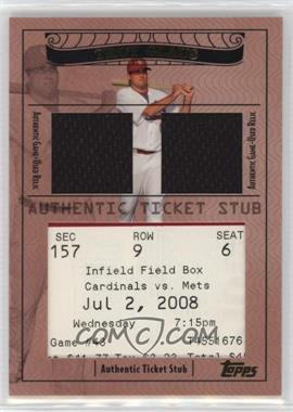 2009 Topps Ticket To Stardom - Ticket Stubs Plus Memorabilia Dual - Gold #TSP2-28 - Troy Glaus /10