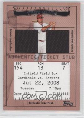 2009 Topps Ticket To Stardom - Ticket Stubs Plus Memorabilia Dual #TSP2-28 - Troy Glaus /161