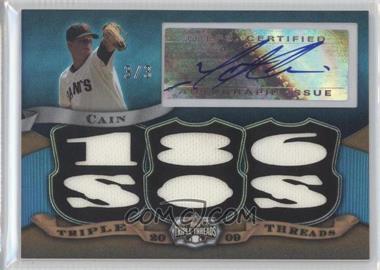 2009 Topps Triple Threads - Autographed Relic - Sapphire #TTAR-18 - Matt Cain /3