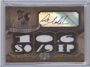 2009 Topps Triple Threads - Autographed Relic - Wood #TTAR-51 - Joba Chamberlain /1