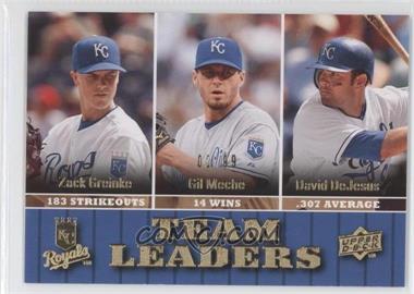 2009 Upper Deck - [Base] - Gold #459 - Team Leaders - Zack Greinke, Gil Meche, David DeJesus /99