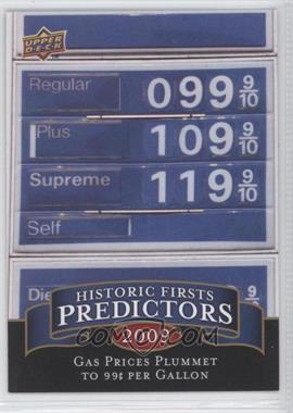 2009 Upper Deck - Historic Firsts Predictors #HP-2 - Gas Prices Plummet to 99 cents per Gallon