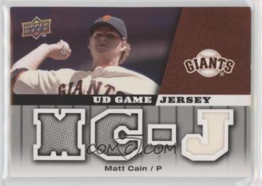 2009 Upper Deck - UD Game Jersey #GJ-MC - Matt Cain