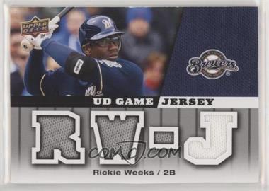 2009 Upper Deck - UD Game Jersey #GJ-RW - Rickie Weeks