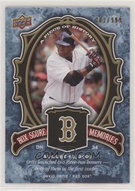 2009 Upper Deck A Piece of History - Box Score Memories #BSM-DO - David Ortiz /999