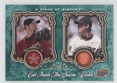 2009 Upper Deck A Piece of History - Cut from the Same Cloth - Green #CSC-OL - Roy Oswalt, Tim Lincecum /149