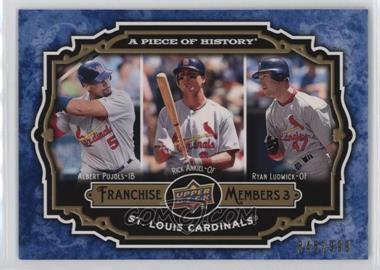 2009 Upper Deck A Piece of History - Franchise Members 3 #FM-PAL - Albert Pujols, Rick Ankiel, Ryan Ludwick /999