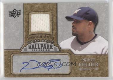 2009 Upper Deck Ballpark Collection - 1-Player Single Swatch - Jersey Autographs #JA-PF - Prince Fielder