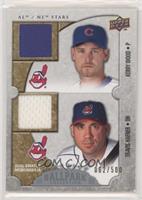 AL/NL Stars Dual Swatch Memorabilia - Kerry Wood, Travis Hafner #/500