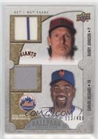 AL/NL Stars Dual Swatch Memorabilia - Randy Johnson, Carlos Delgado #/400